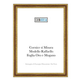 Cornice Classica su Misura - Modello Raffaello Foglia Oro e Mogano